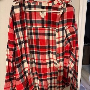 Billabong Red and Black Plaid Shirt